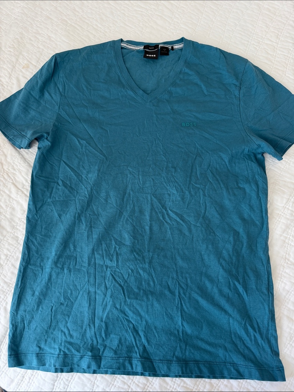 Boss Men’s Teal V-Neck Short Sleeve Tee